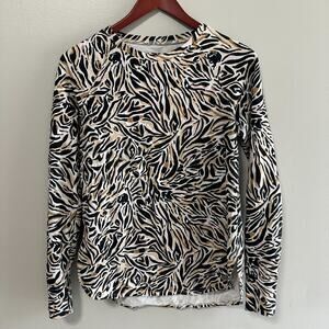 Lilly Pulitzer Luxletic Blythe Pullover Long Sleeve Shirt XS Zee Zebra